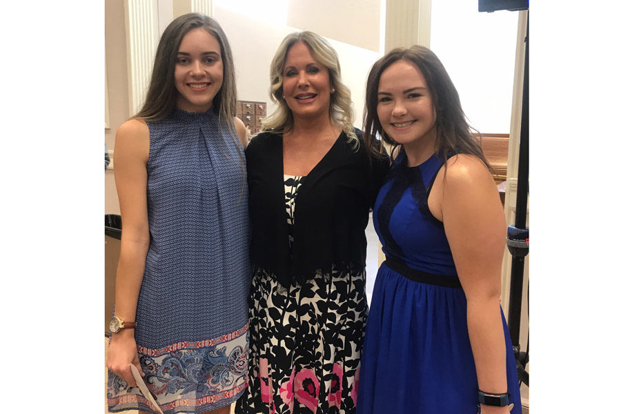 Tori Johnson, Mrs. Madsen and RaeAnna Whitaker at the awards ceremony.