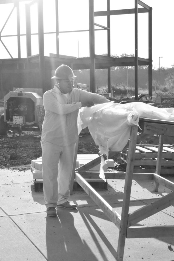 William Diaz Works on GRCs New Athletic Facilities.