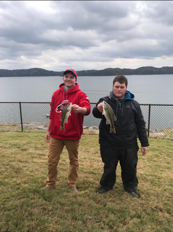 Dylan Shifflet and Avery Brown pose with their catches.
-Photo submitted
