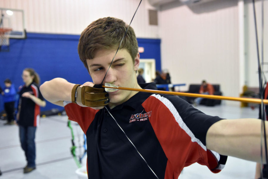 Jevan Lewis, 11th, aims for his shot.