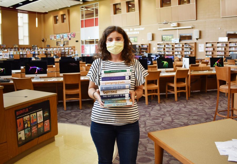 Mrs. Farmer, GRC librarian, has made adjustments during the shutdown to make sure books are still available to students
