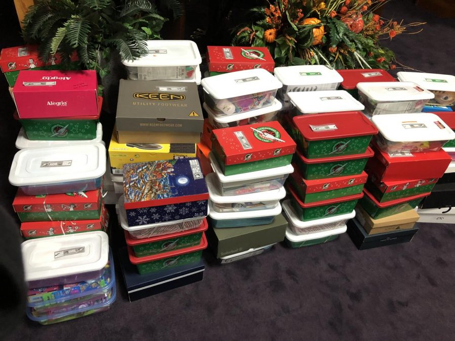 Despite the Covid challenges, Beta Club members packed 95 boxes for the Operation Christmas Child project