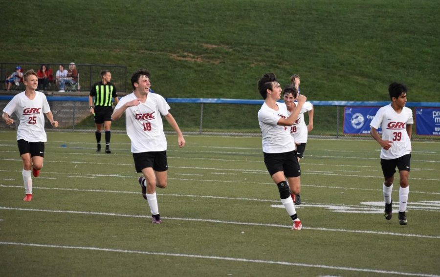 GRC celebrates a goal at Montgomery County.