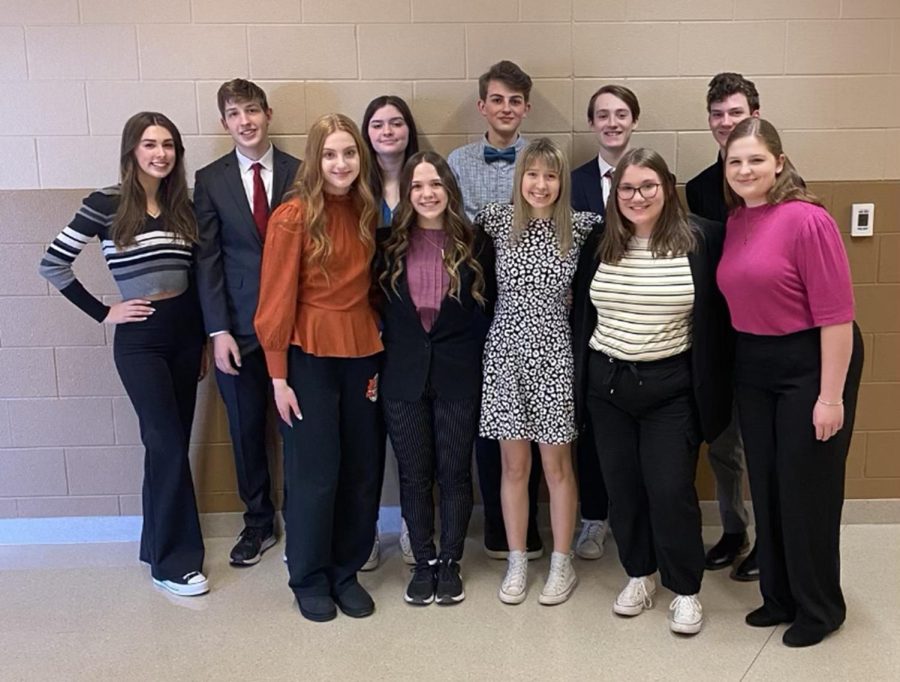 Some Mock Trial members gathered after the weekend competition.