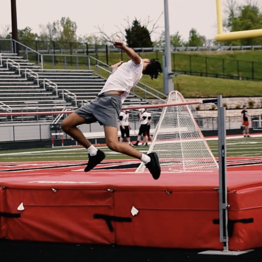 Tyleik Maxwell at a recent practice. Tyleik is the Region high jump and long jump champion.