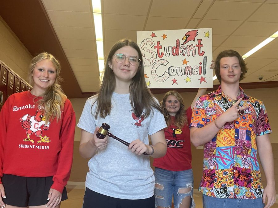 Student Council Executive Committee, from left, Ruthie Houston, Barbara Sheehan, Erin Yates and Coleman Collins