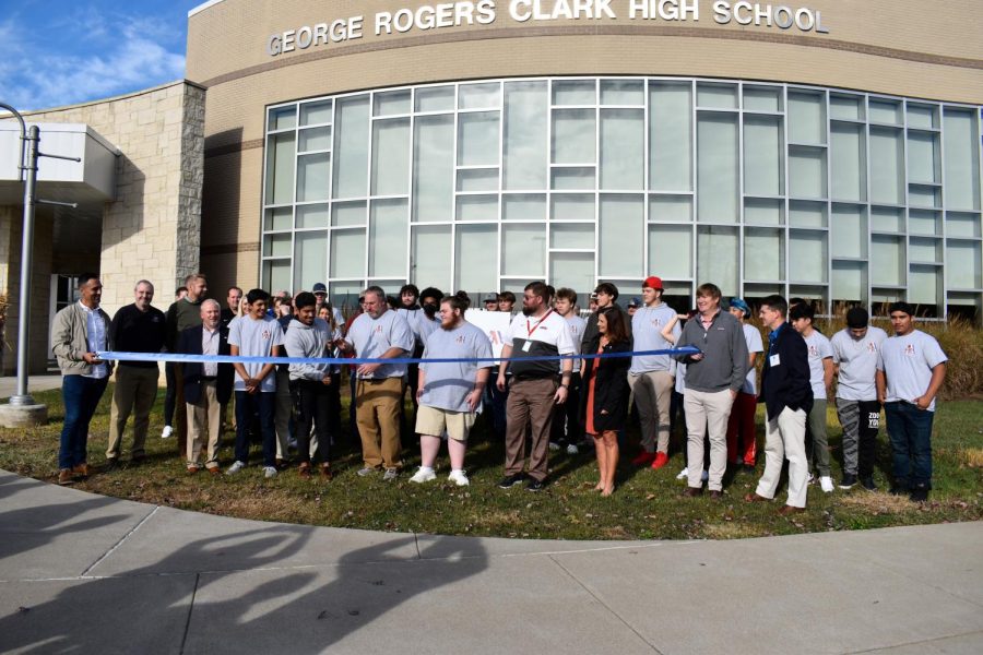 A large crowd turned out for the Chamber of Commerce ribbon cutting for the JAG program at GRC.