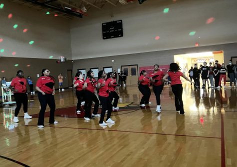 GRCs majorette team performs at the 2022 Dance Red event.