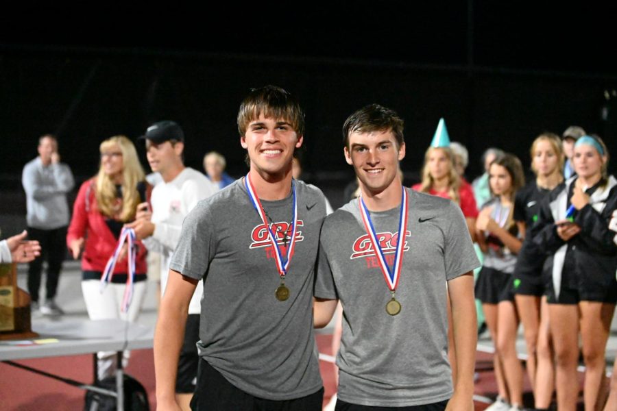 Tennyson Prater and Clay Turley are 10th Region tennis champions. Clay plays four sports at GRC, all with success.