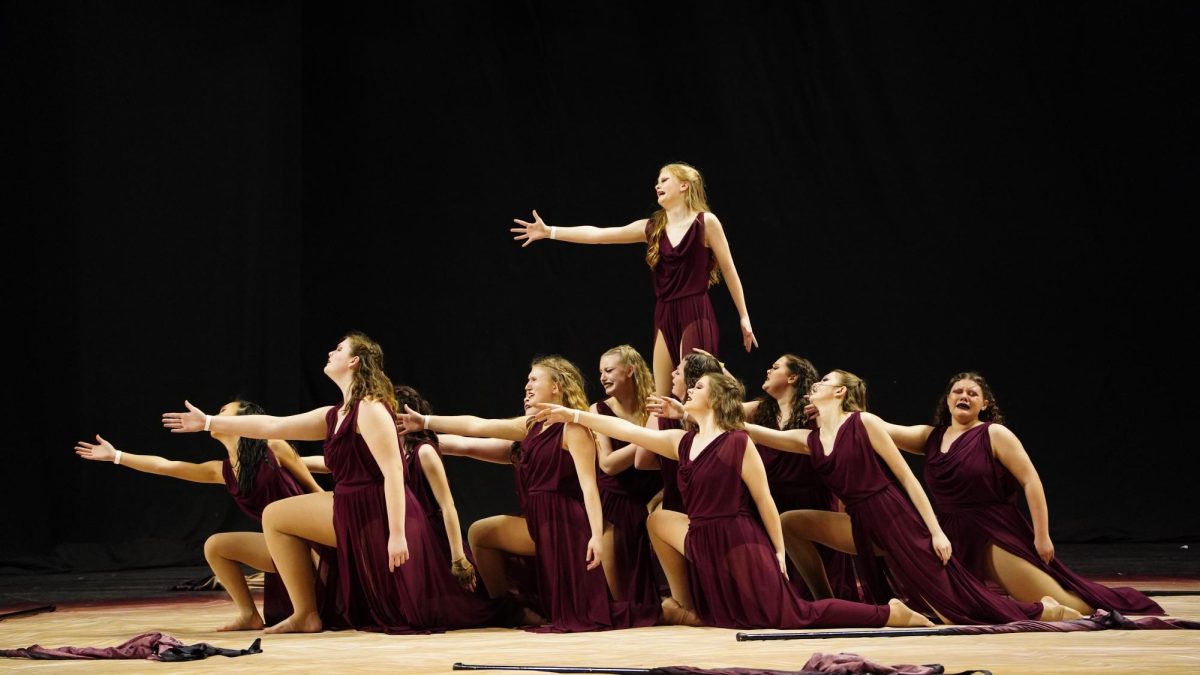 GRC+Varsity+Winterguard+performs+its+show%2C+Words+from+the+Heart.+The+guard+finished+6th+at+Tri-State+Championships+in+the+most+competitive+class.