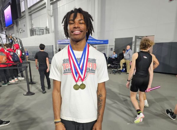 Joey Hill was state indoor track champion in two events.