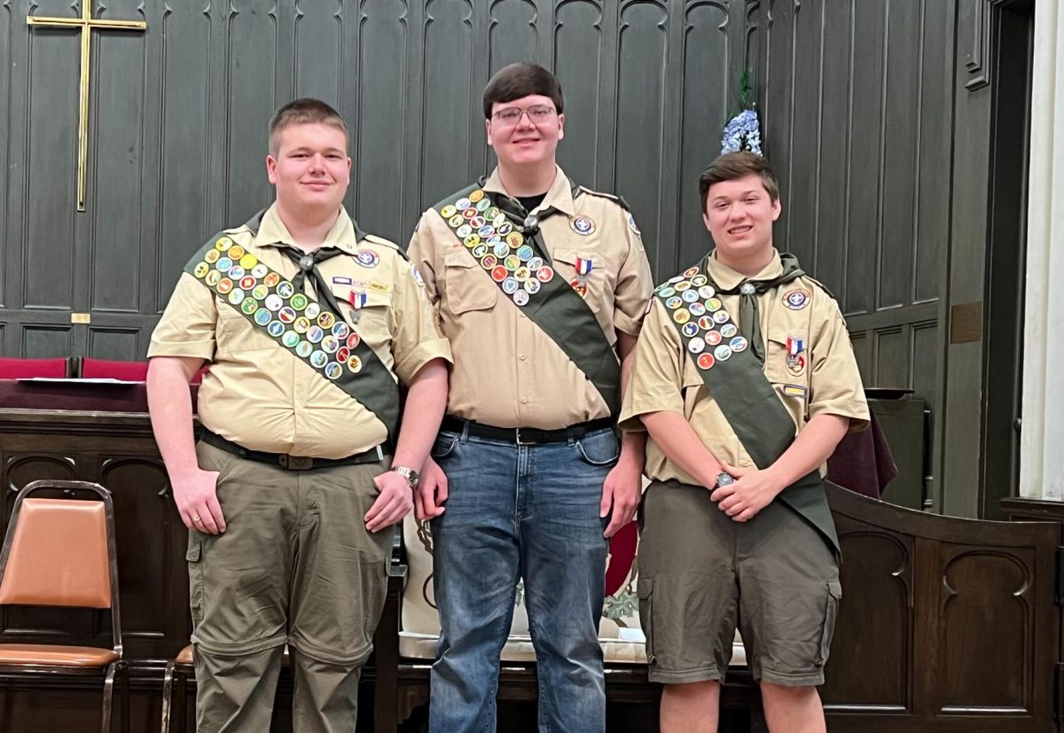Eagle Scouts and recent GRC graduates Joshua McCoy, Dylan Coomer, John Gamble