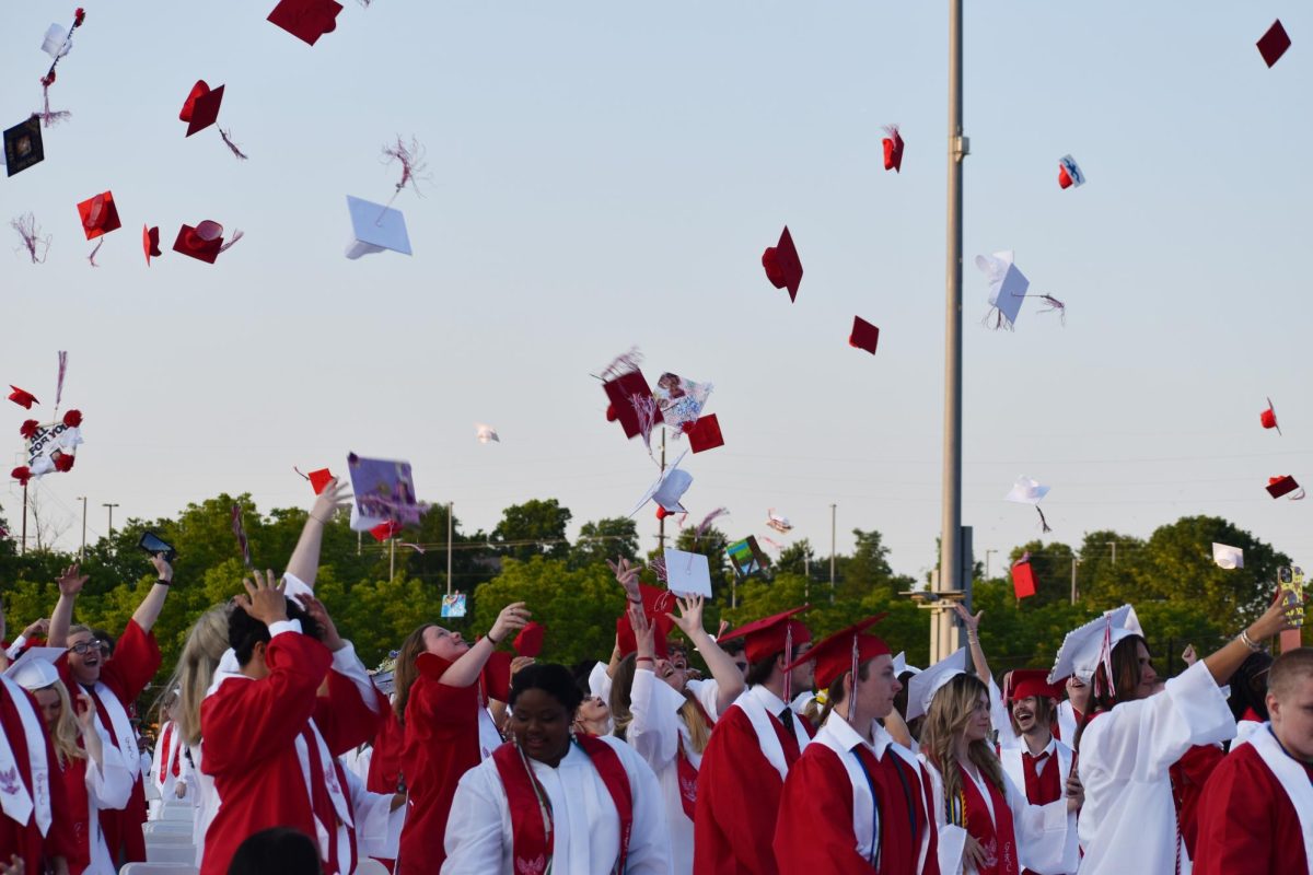 GRC graduates traditionally wore red and white gowns until the change to black for the Class of 2024.