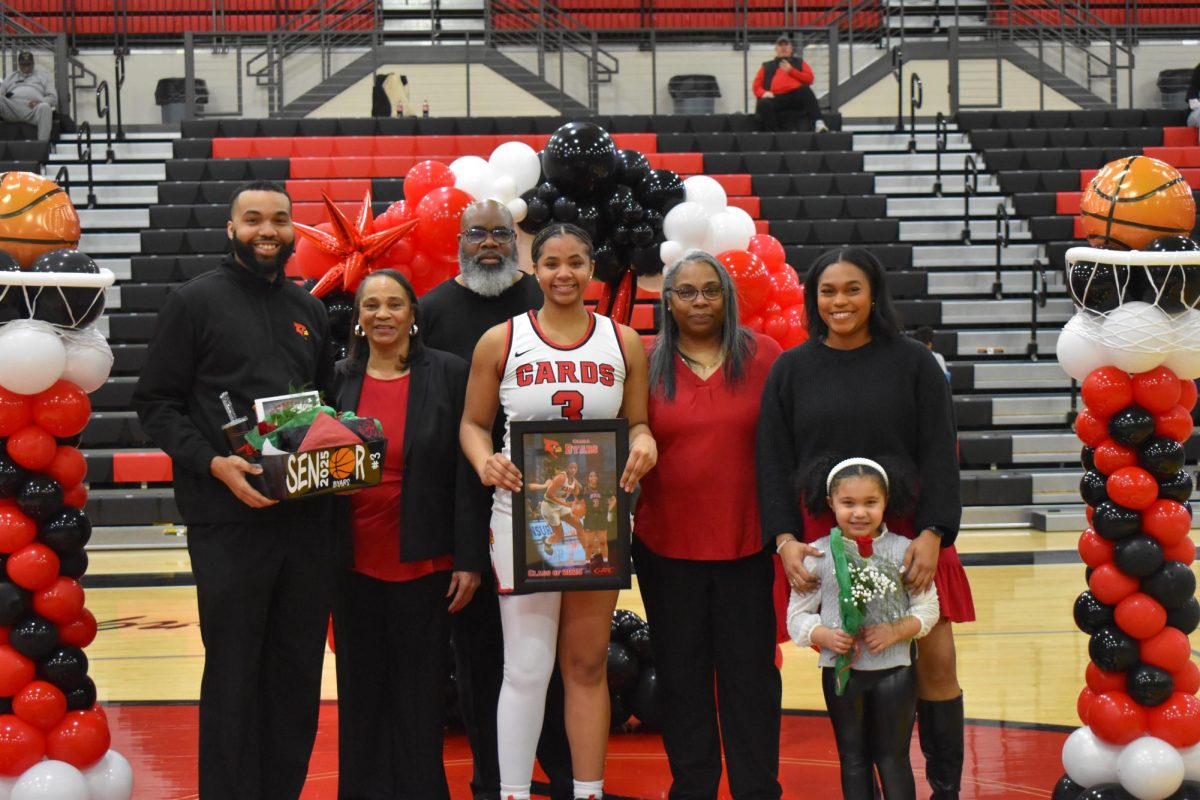 Ciara Byars celebrates Senior Night with her family.