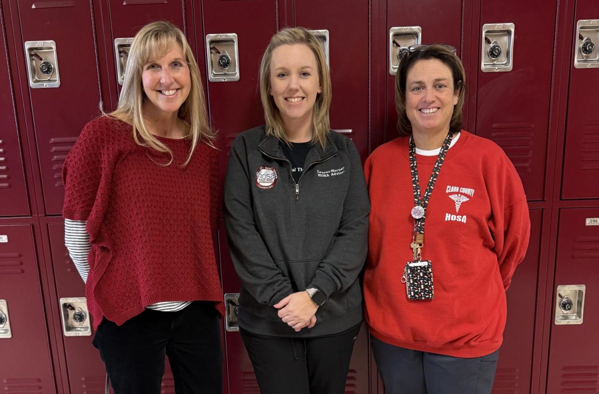 Health Science Pathway teachers Rebecca Prater, Lauren Harney, and Heather Abner
